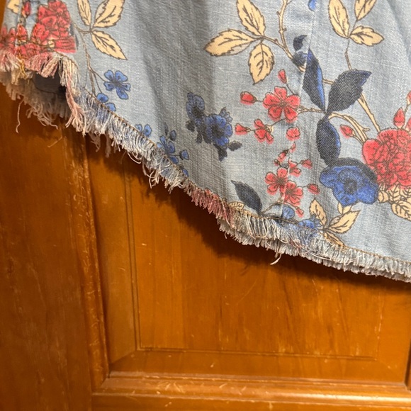 Reba Floral Button-Down Denim Shirt - Picture 3 of 5